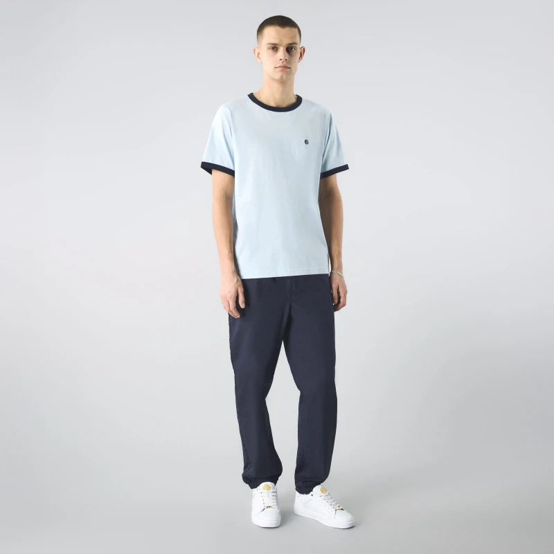 Image of Pretty Green Mens Eclipse Ringer Regular Fit T-Shirt Light Blue male Small