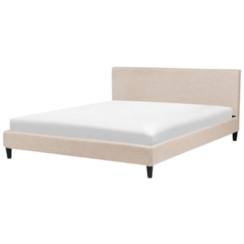 Image of Beliani Bed Fabric Fitou 180 X 200 Cm (Eu Super King) Beige