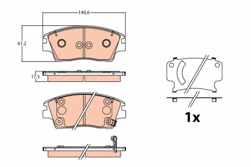 Image of Brake pad set TRW GDB2197