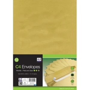 Image of A Star Peel & Seal Envelope Manilla C4 Pack 12