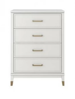 image of Cosmoliving Westerleigh 4 Drawer Chest - White