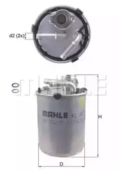 image of Fuel Filter KL497D 70341699 by MAHLE Original