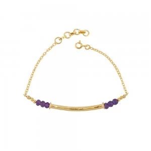 image of Juvi Designs Gold vermeil boho bamboo bar bracelet Purple