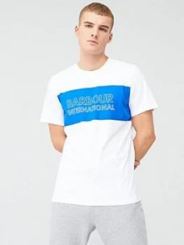 Image of Barbour International Panel Logo T-Shirt - White