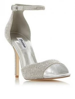 image of Dune London Millionaire Heeled Sandal - Silver