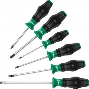 image of Wera 6 Piece Kraftform 1334/6 Comfort Screwdriver Set