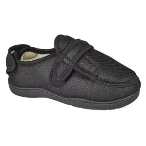 image of Zedzzz Mens Josh Superwide Multi Touch Fastening Slipper (5/6 UK) (Black)