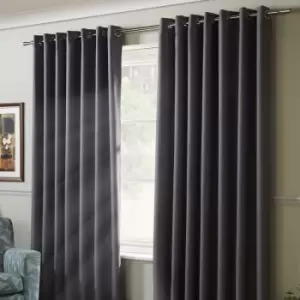 Image of Blackout Curtains Eyelet Ring Top, Polyester, Silver, 46 x 54 - Silver - Alan Symonds