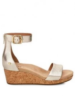 Image of UGG Zoe II Metallic Wedges - Gold, Size 3, Women