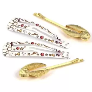 Image of Harry Potter Golden Snitch Hair Clip Set (Pack of 4) (One Size) (Multicoloured)