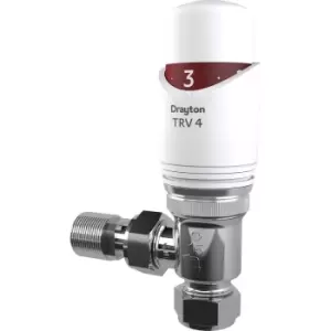 Image of Drayton TRV4 White 15mm Angled in White/Chrome Brass