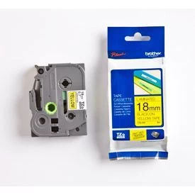 Image of Brother TZe641 P-touch Label Tape - 3/4 x 26.2 ft 18mm x 8m Black on Yellow