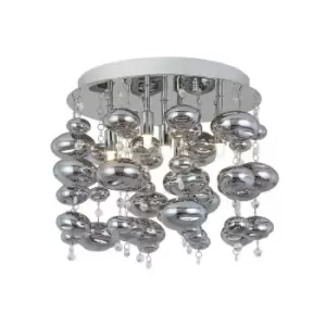 Zumaline Lighting - Zumaline Elli Semi Flush Ceiling Light, Chrome, 5x G9