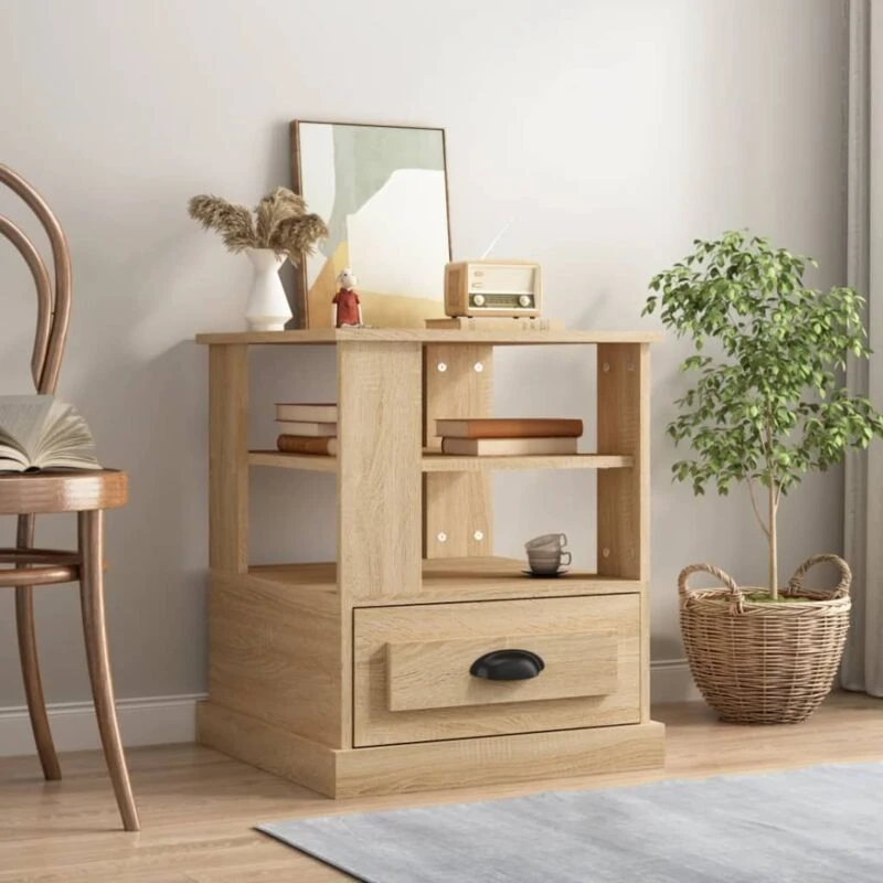 Image of Vidaxl Side Table Sonoma Oak 50X50X60 Cm Engineered Wood