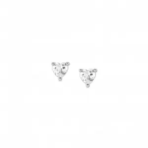 image of Sentimental Silver Zirconia Stud Silver Heart Earrings 149205/009