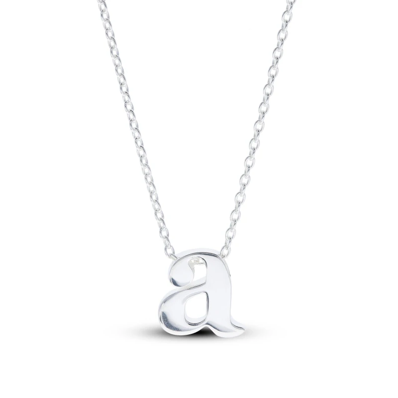 Image of Be You Sterling Silver lowercase Initial Necklace Silver female A