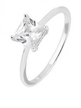 Accessorize Accessorize Princess Cut Cz Solitaire Ring