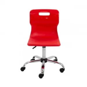 Image of TC Office Titan Swivel Senior Chair with Castors 435-525mm, Red
