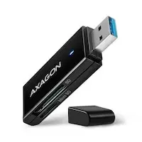 image of AXAGON CRE-S2N External SLIM card reader 2-slot & lun SDmicroSD