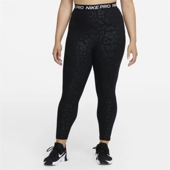 Image of Nike Pro Dri-FIT Womens 7/8 High-Rise Printed Tights - Black Leo