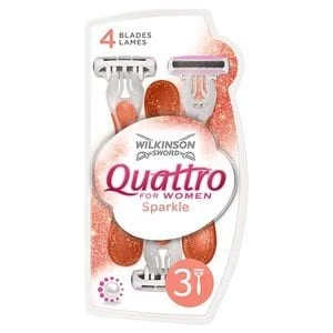 Image of Wilkinson Sword Quattro For Her Sparkle Disposables 3s