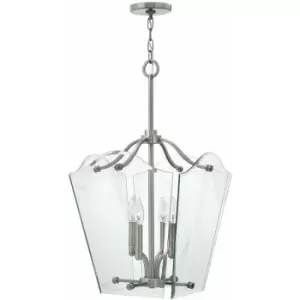Image of 4 Bulb Ceiling Pendant Light Fitting Polished Antique Nickel LED E14 60W Bulb