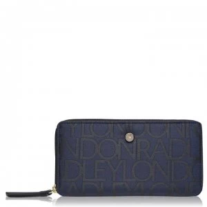 image of Radley Signature Jacquard Zip Around Purse - INK