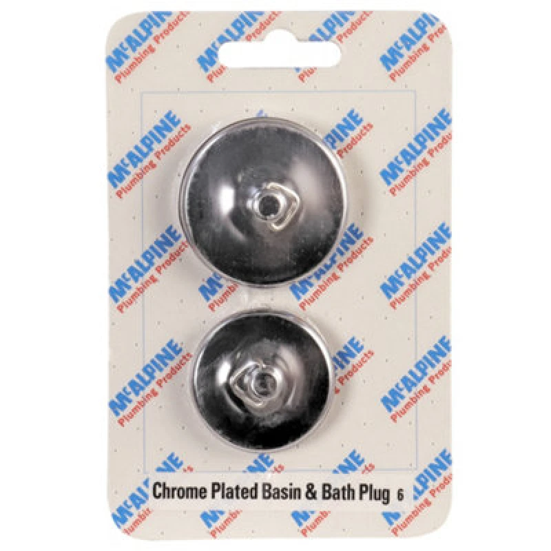 Image of McAlpine CARD-6 Chrome Plated Basin & Bath Plugs - CP1 + CP2 + P-CPTOGGLE Silver