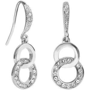 image of Ladies Adore Base metal Signature Interlocking Ring French Wire Earrings