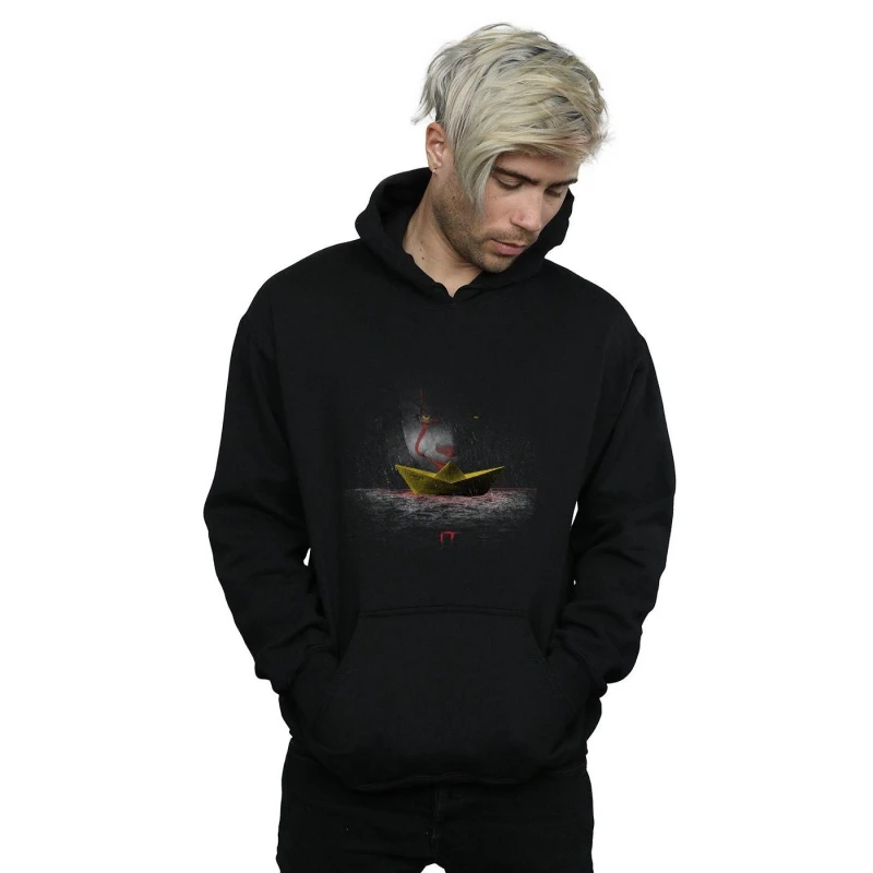 Image of IT IT Men SS Georgie Boat Hoodie in Black Size: Small Black S Male 5059114672158