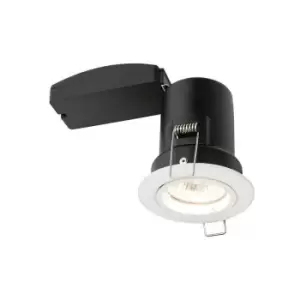 image of Saxby Lighting - Saxby Shieldplus Mv - Fire Rated 1 Light Recessed Downlight Matt White, GU10