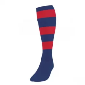 Image of Precision Hooped Football Socks Boys Navy/Red
