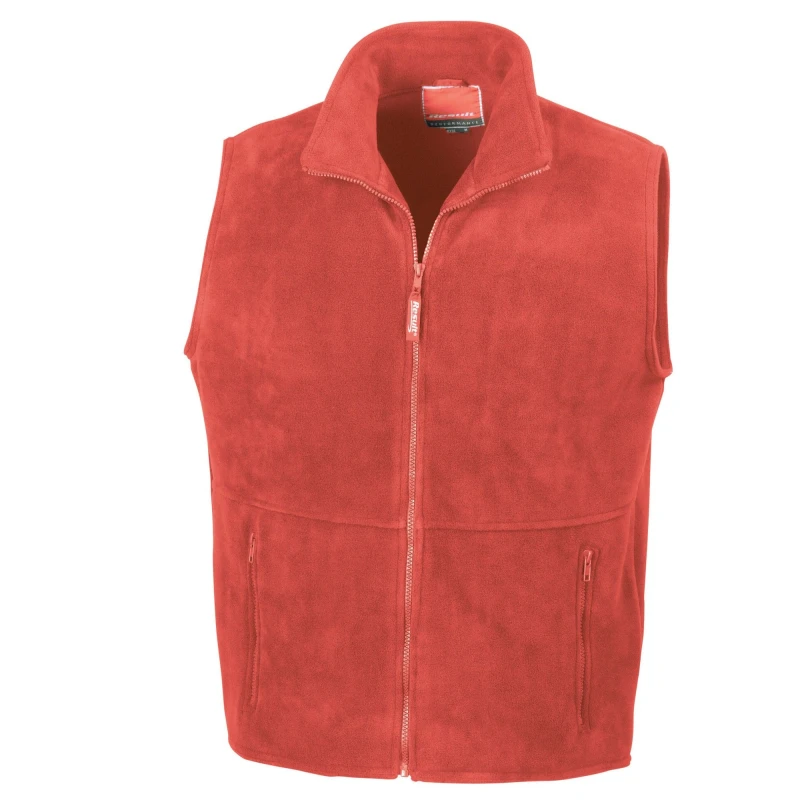 Image of Result Result Men Polartherm Fleece Lined Body Warmer in Red Size: Small Red S Male 5063527364951