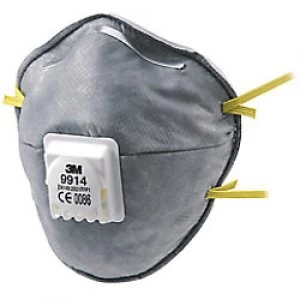 Image of 3M Dust Mask FFP1 Polypropylene, Steel, Polyisoprene, Polyurethane Universal Black, Grey Pack of 10