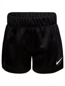 image of Nike Younger Girls Logo Waistband Shorts - Black, Size 2-3 Years