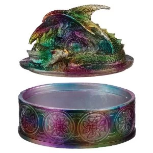 Metallic Rainbow Dragon Trinket Box