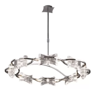 image of Kromo Telescopic Semi Flush 8 Light G9 Round, Polished Chrome