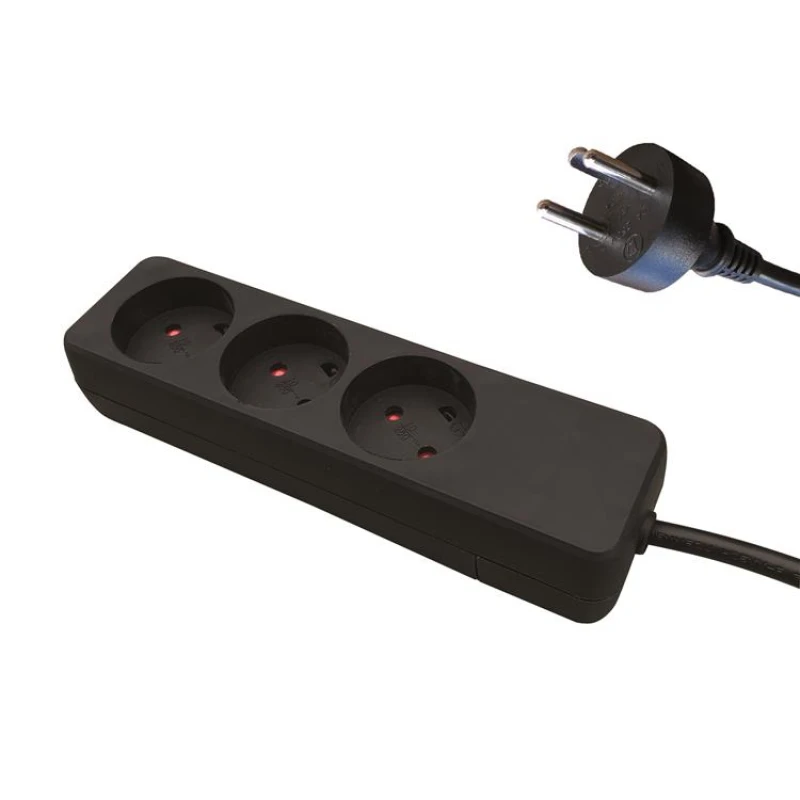 Image of Garbot 24155129-2 power extension 2m 3 AC outlet(s) Indoor Black