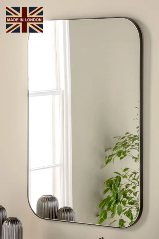 Image of Yearn Mirrors Minimal Curved Mirror Black 90x60cm Black