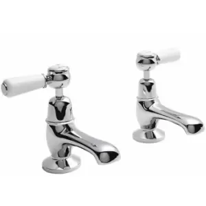 image of Topaz Lever Basin Taps Pair - Chrome - Hudson Reed