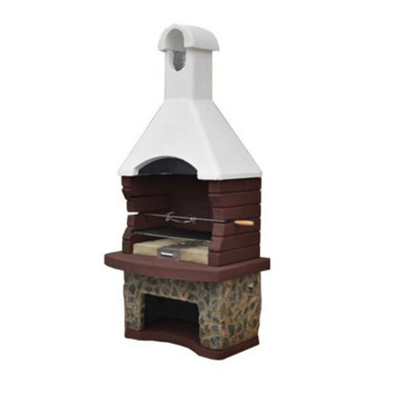 Image of Callow Mussalla Masonry BBQ with Built in Rotisserie White