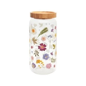 image of Sass & Belle Large Pressed Flowers Glass Storage Jar