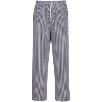 image of Portwest - C079 - Check Sz 3XL Tall Bromley Chefs Trousers Checked Checkered