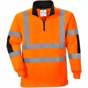 Image of Portwest B308ORRXS - sz XS Xenon Rugby Shirt Hi Vis - Orange