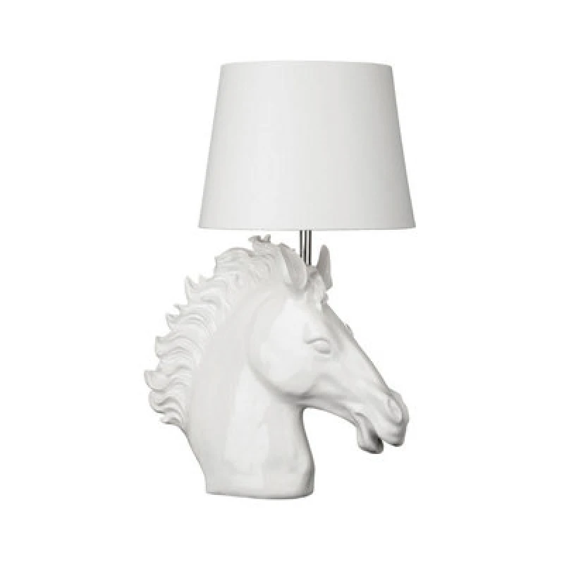 Image of Premier Housewares Interiors by Premier Caballo Polyresin Table Lamp White