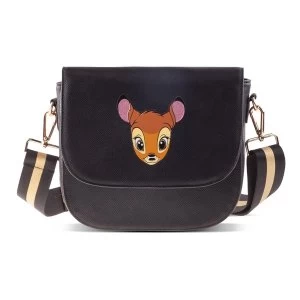 Image of DISNEY Bambi Face Small Flap Shoulder Bag - Black