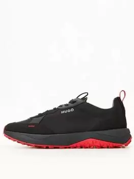 Image of HUGO Kane_runn Trainer - Black, Size 40, Men