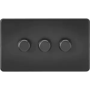 image of MLA Knightsbridge 3 Gang 2-Way 10-200W Trailing Edge Dimmer Matt Black - SF2183MBB