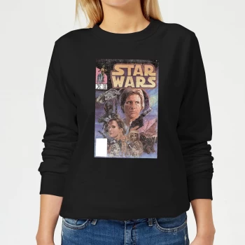Image of Star Wars Classic Comic Book Cover Womens Sweatshirt - Black - XS