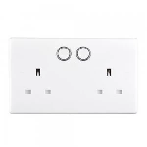 Image of BG Electrical 2 Gang SMART Plug Power Socket Cover Alexa and Google Compatible